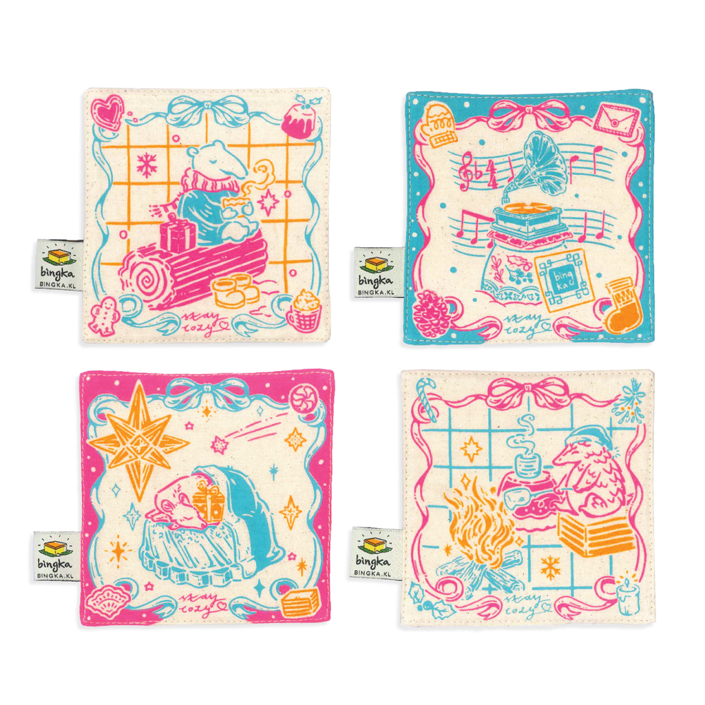 Set of 4 Stay Cozy Coasters