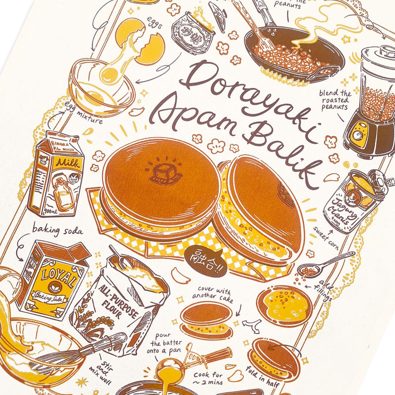 Dorayaki Apam Balik Tea Towel