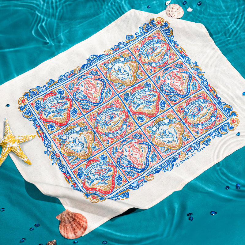 Ombak Tiles Tea Towel