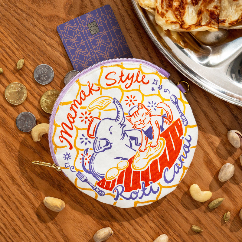 Roti Canai Round Coin Pouch