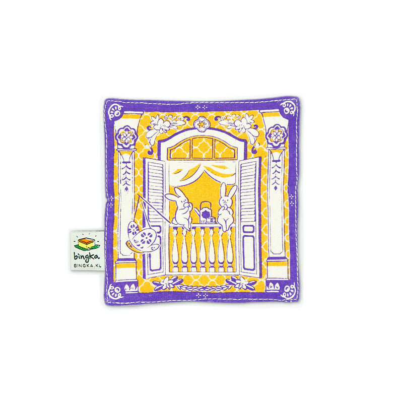 Bunnies Mooncake House Coaster in Gold