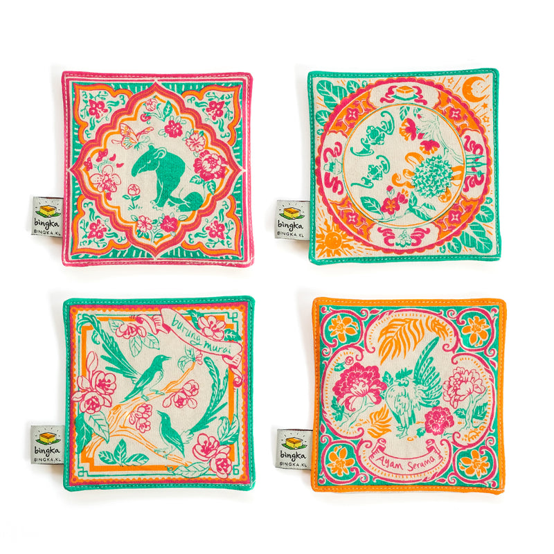 Set of 4 Peranakan Tiles Coaster