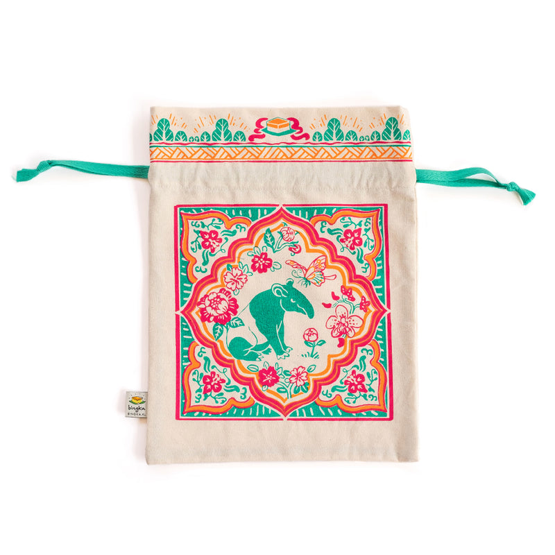 Peranakan Tiles Tapir Drawstring Gift Bag (Big)