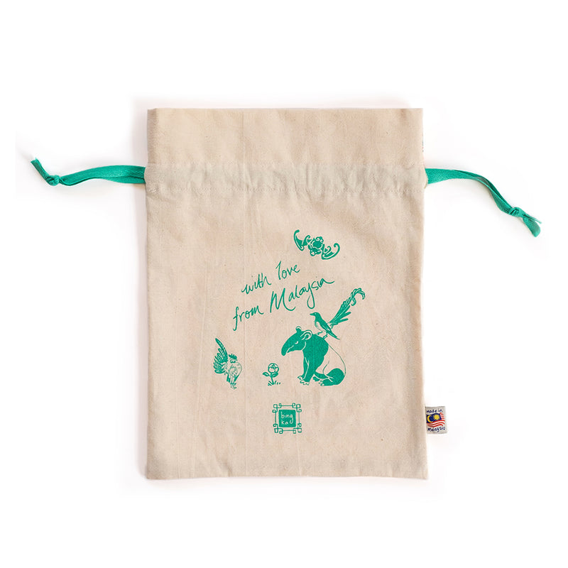 Peranakan Tiles Burung Murai Drawstring Gift Bag (Big)