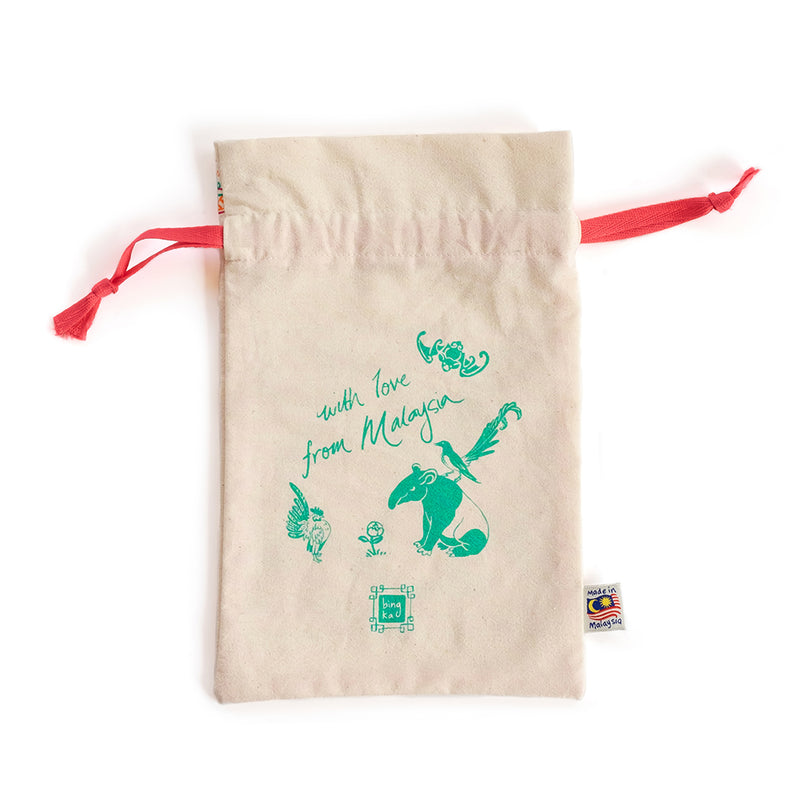 Peranakan Tiles Bat Drawstring Gift Bag (Small)