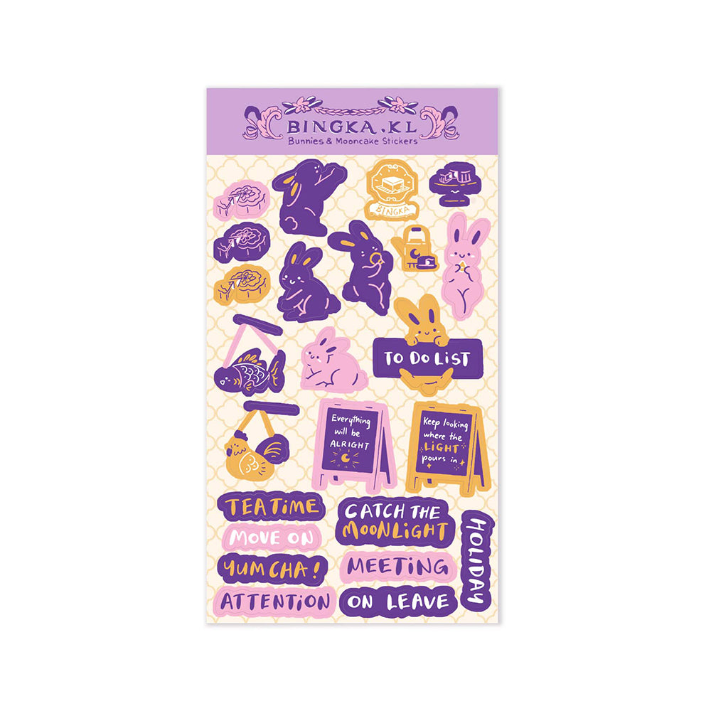 Sticker Rm5 Bunnies & Mooncake Sticker – Bingka.KL