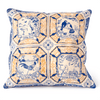Malaysian Bird Tiles Cushion in Admiral Blue