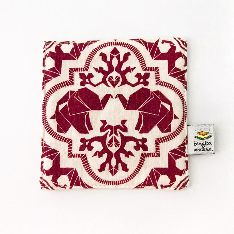 Set of 4 Maroon Mahagajah Coasters